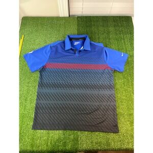 NIKE GOLF Men's Royal Blue Red Stripe Performance‎ Polo Shirt Size XL